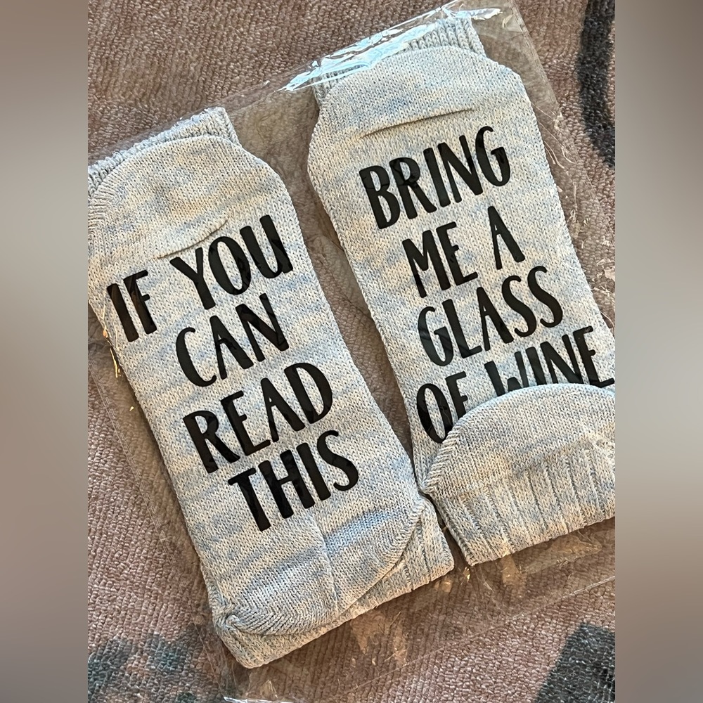 Etsy Bring Me Wine Socks
